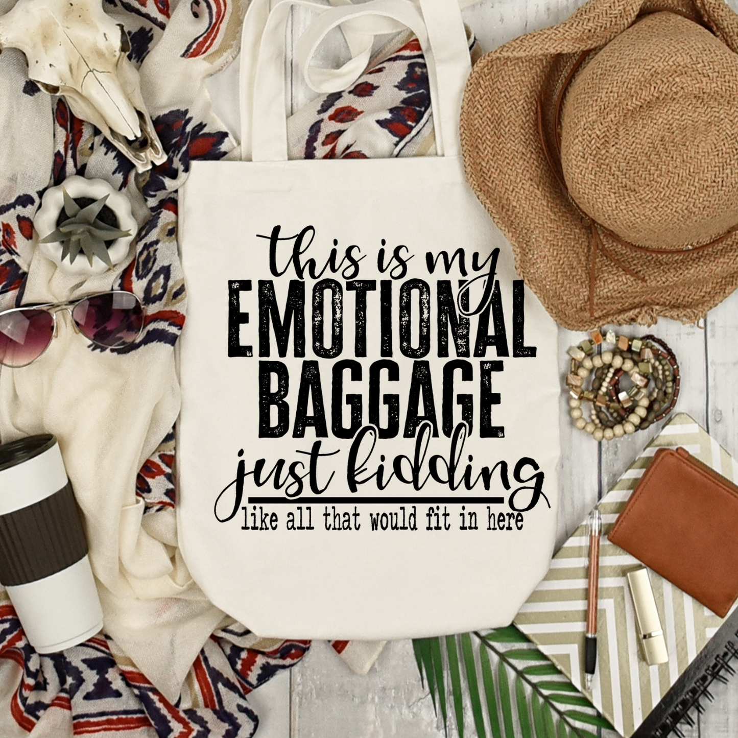 This is my Emotional Baggage Just Kidding Canvas Tote Bag