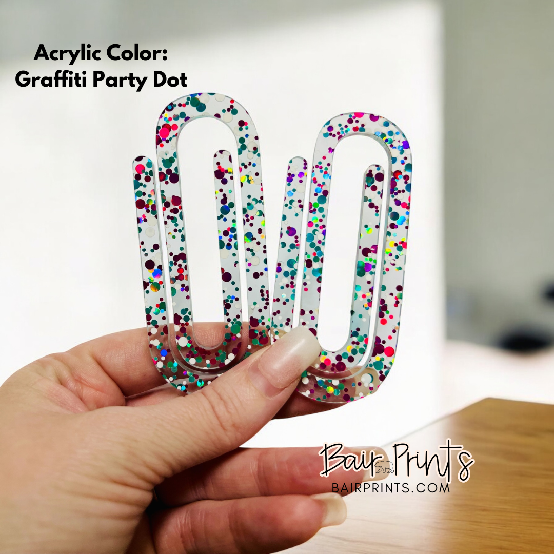 Jumbo Acrylic Paperclip or Bookmark