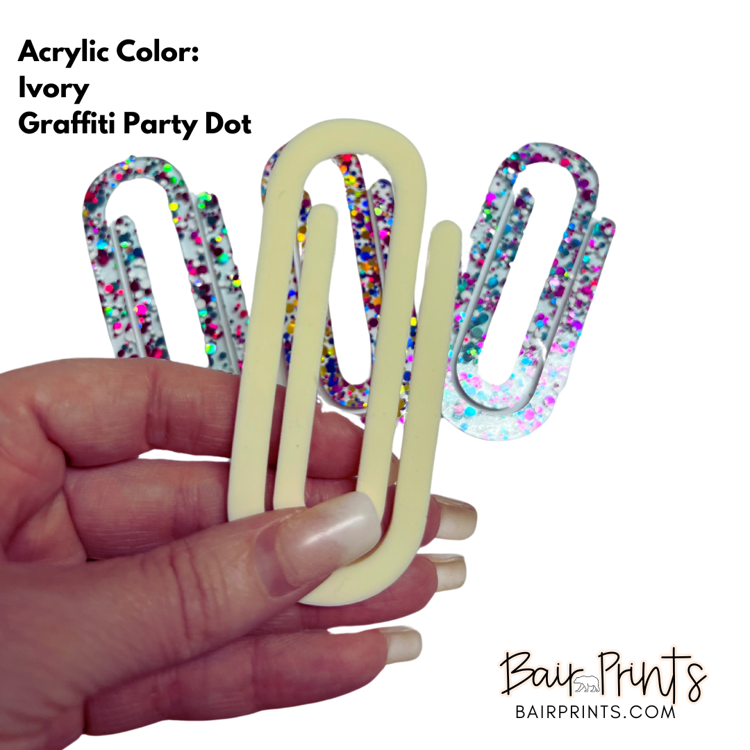 Jumbo Acrylic Paperclip or Bookmark