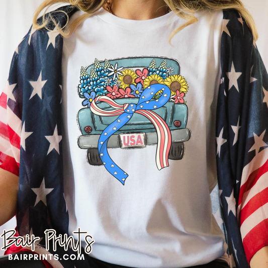 Patriotic Bow Truck T-Shirt