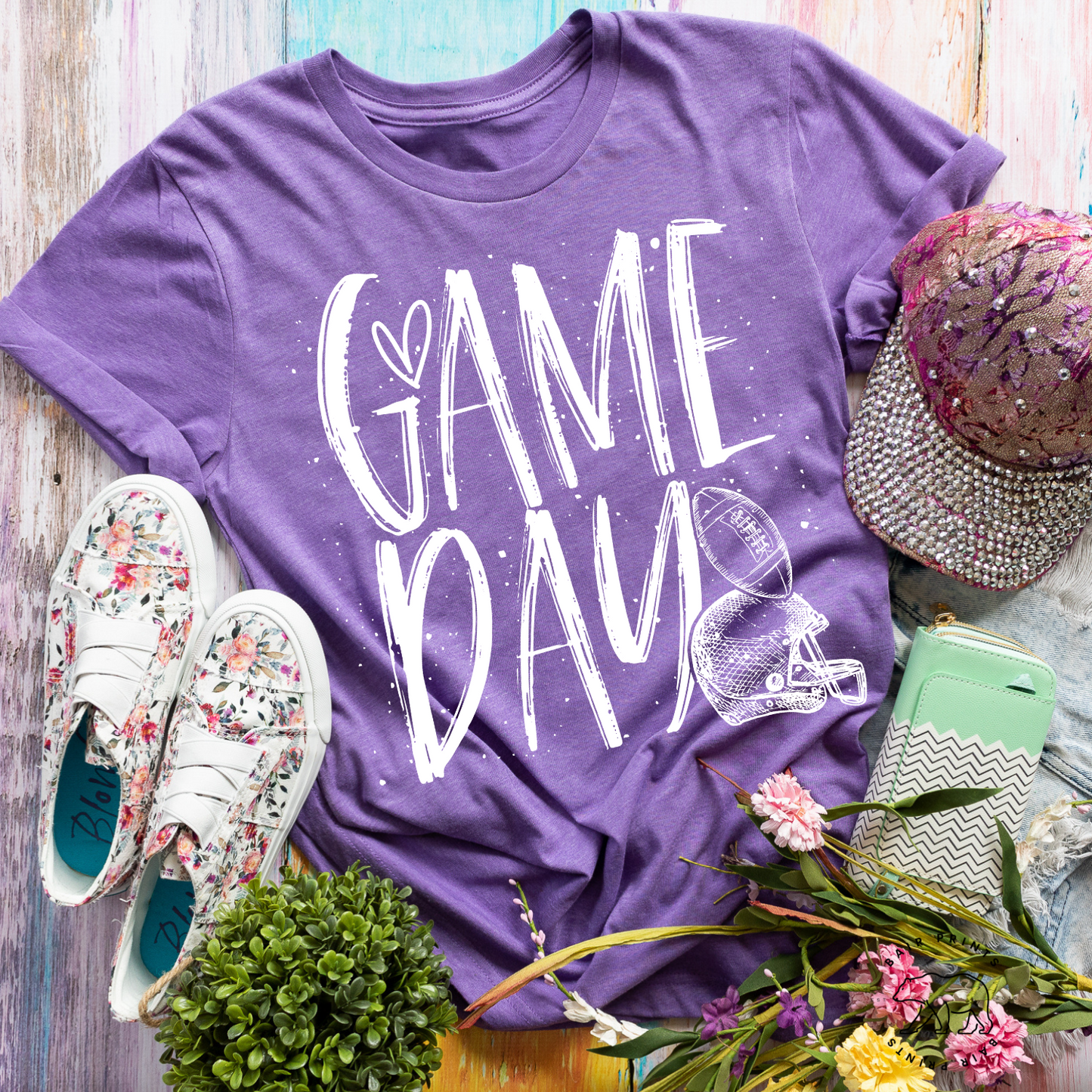 game day football screen printed tee