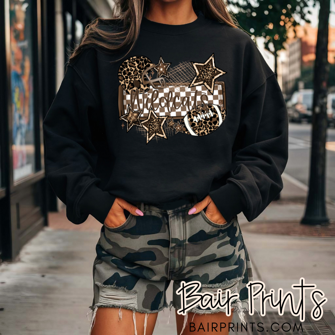 Wildcats Leopard Football Nameplate Shirt