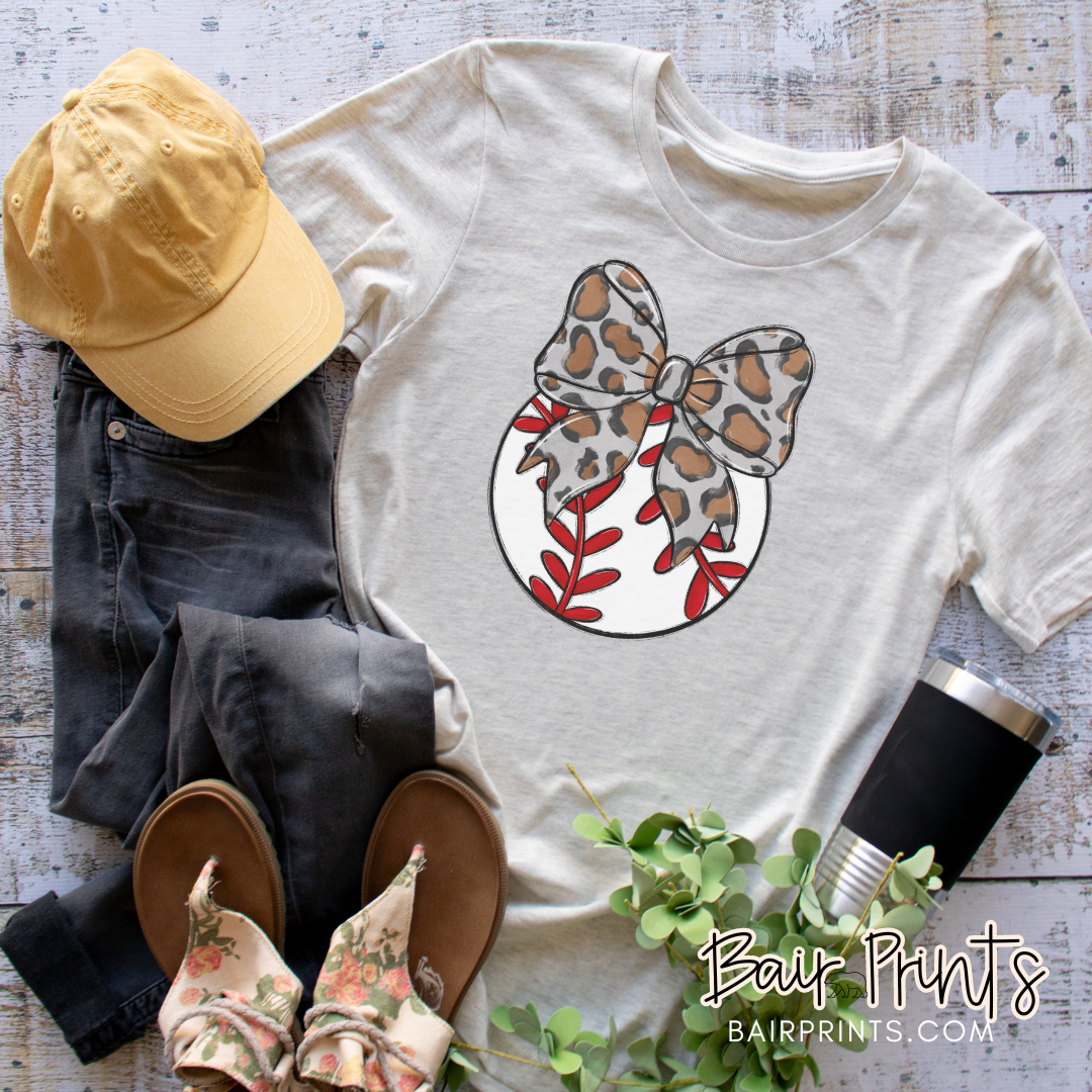 Bows and Baseball Custom T-Shirt