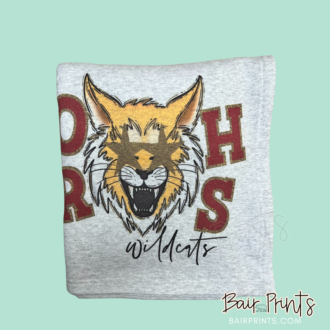 ORHS Wildcat Starry Eyed Sweatshirt Blanket