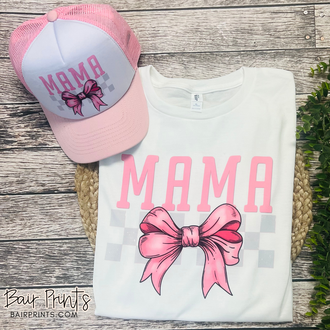 Pink Bow Mama Foam Trucker Hat