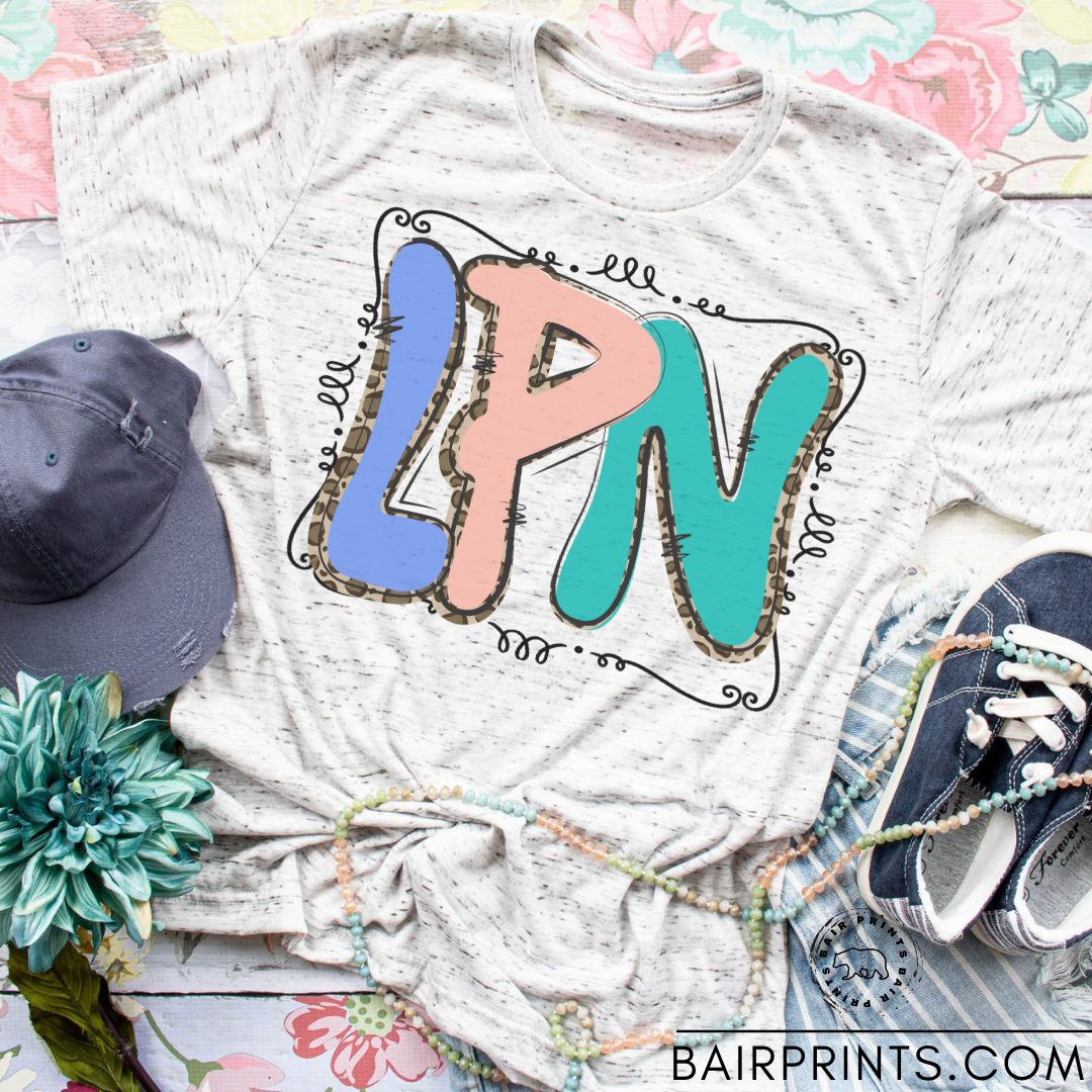 Teal Neutral Leopard Occupational T-Shirt