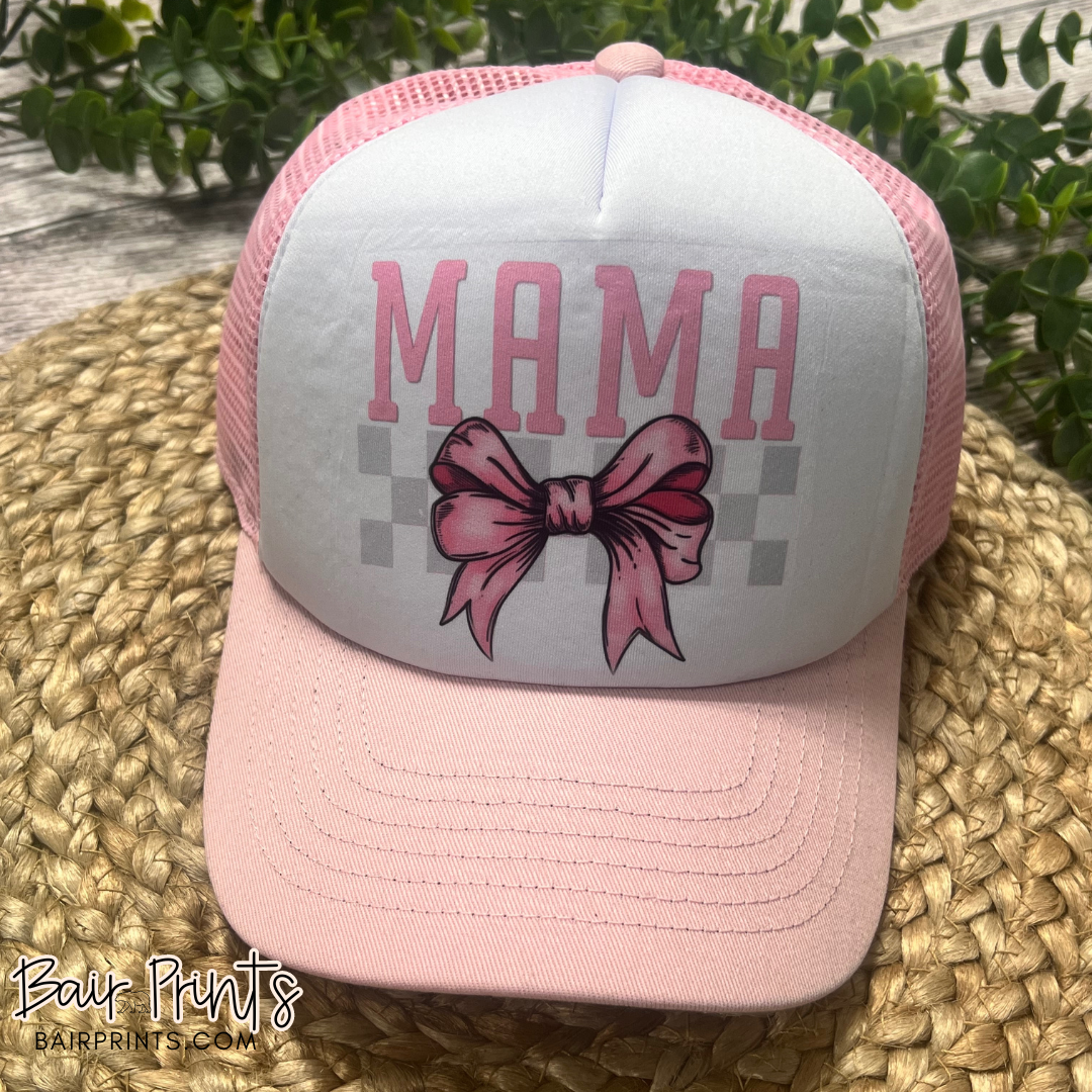 Pink Bow Mama Foam Trucker Hat