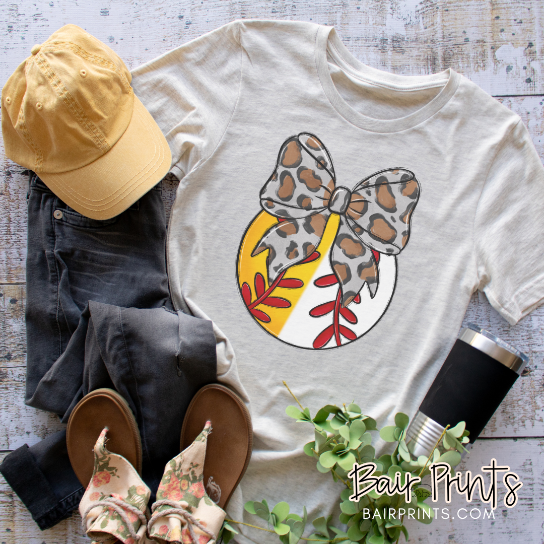 Bows and Softball Baseball Custom T-Shirt