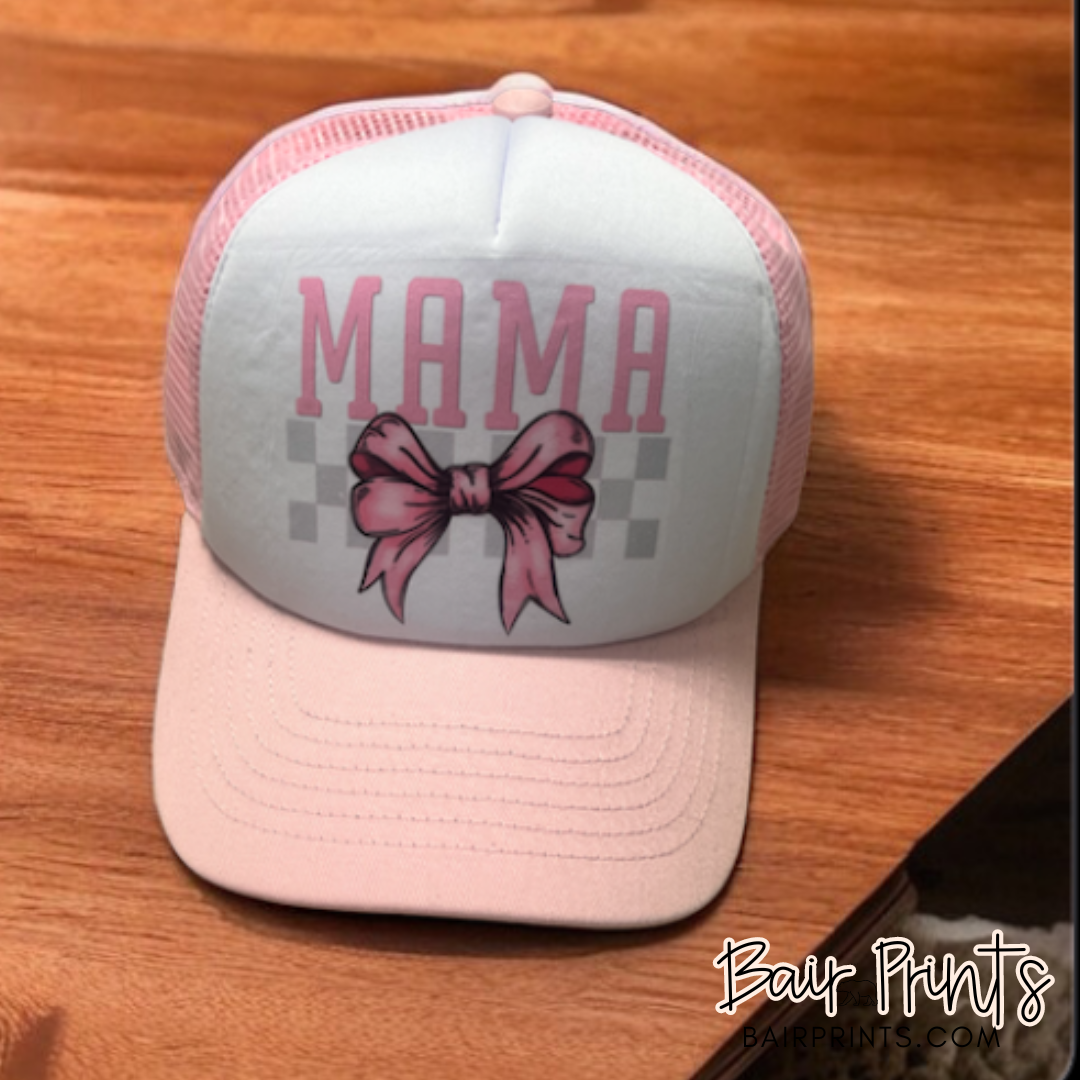 Pink Bow Mama Foam Trucker Hat