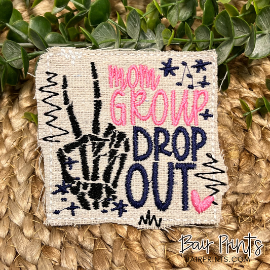 Mom Group Drop Out 4in. Embroidered Patch