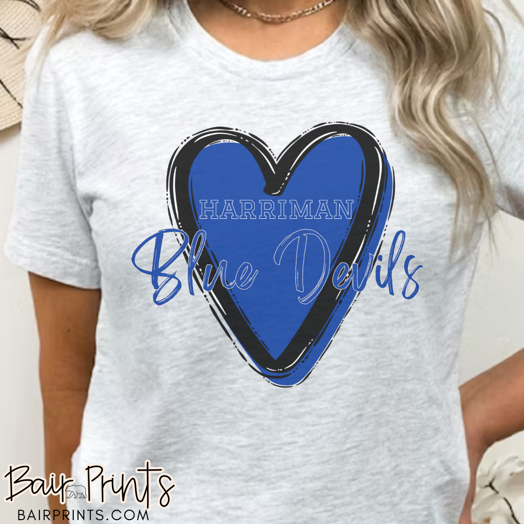 Harriman Blue Devils Heart Tee