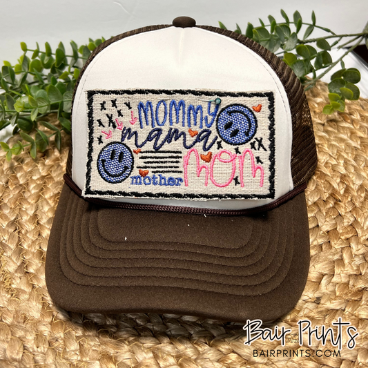 Mommy Mom Mama Embroidered Trucker Hat