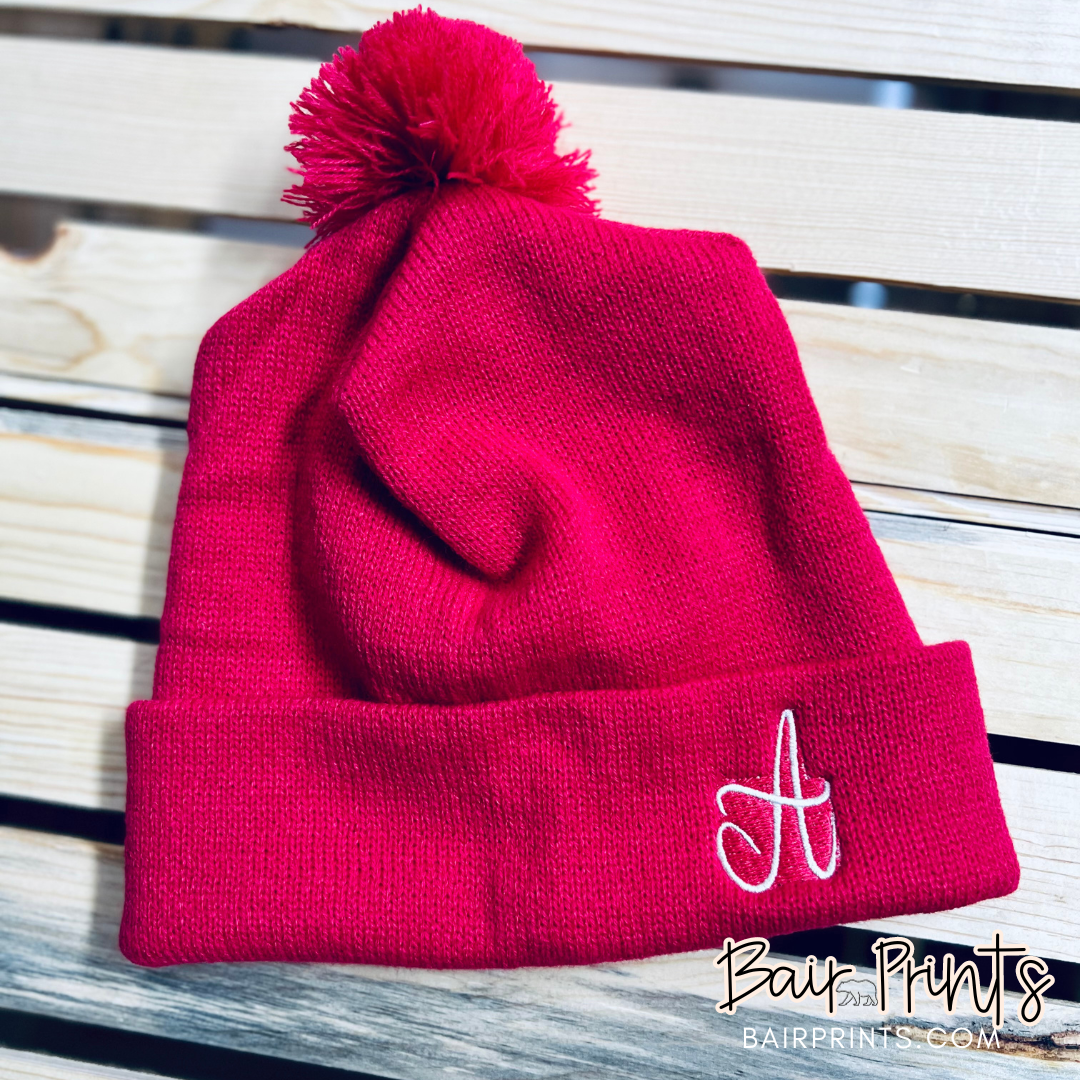 Embroidered Monogram Beanie