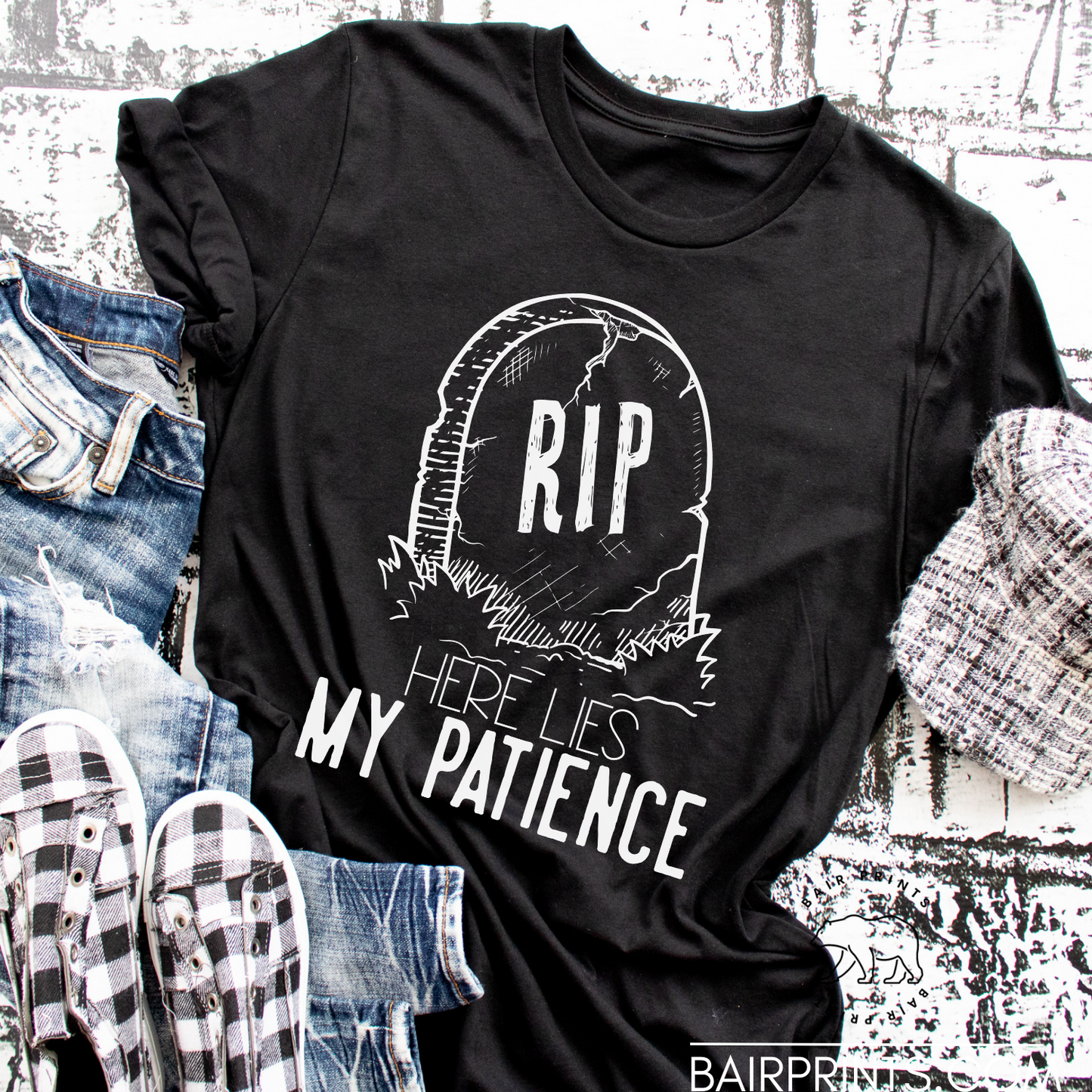 Here Lies My Patience Tee.