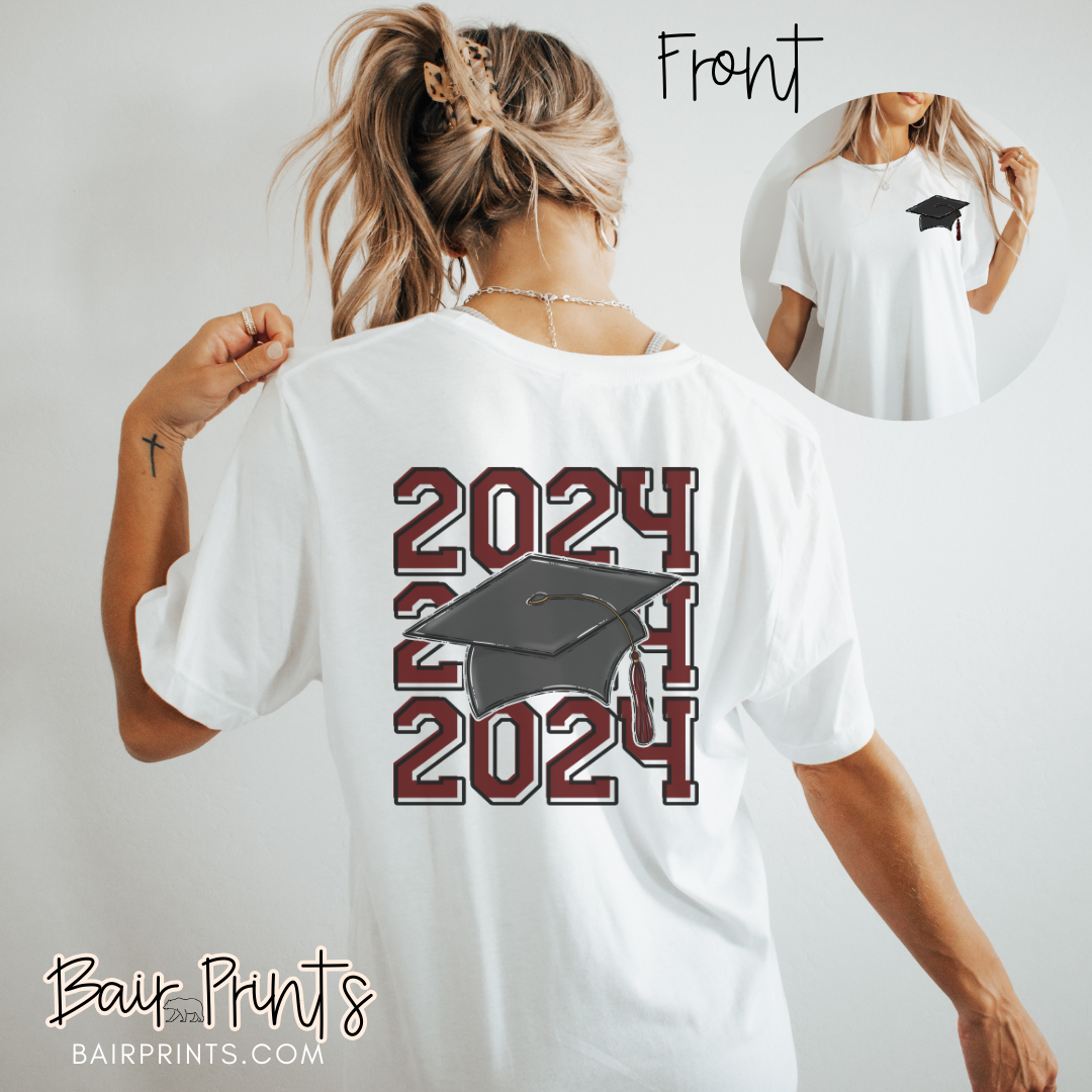 Custom Senior 2024 Front and Back Tee