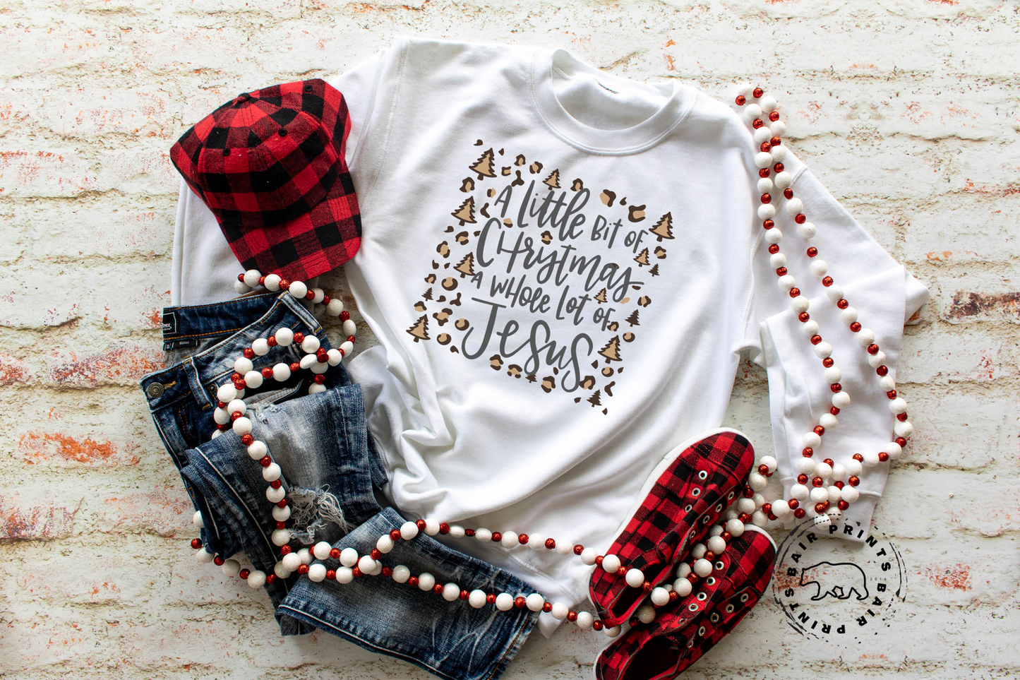 A Little Bit of Christmas A Whole Lot of Jesus Long Sleeve Shirt.