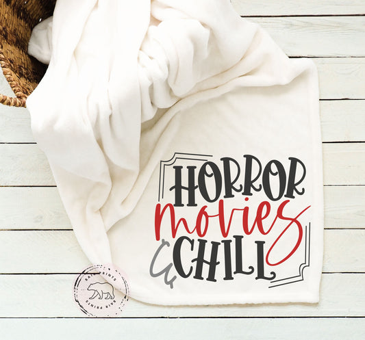 Horror Movie and Chill Blanket. 50x60 Microfiber Blanket