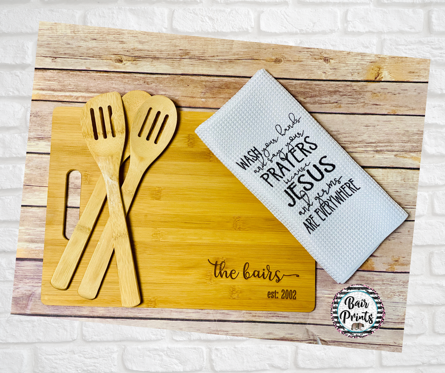 Personalized Bamboo Cutting Board. - Bair Prints