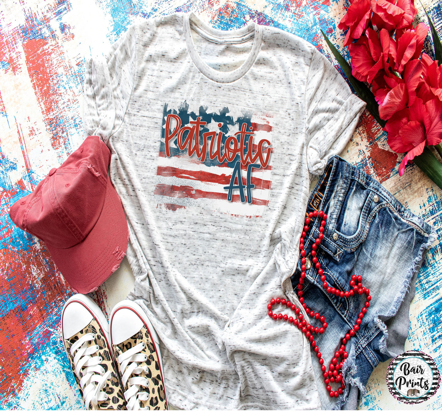 Patriotic AF. Womens 4th of July Shirt. Size Small-3XL - Bair Prints