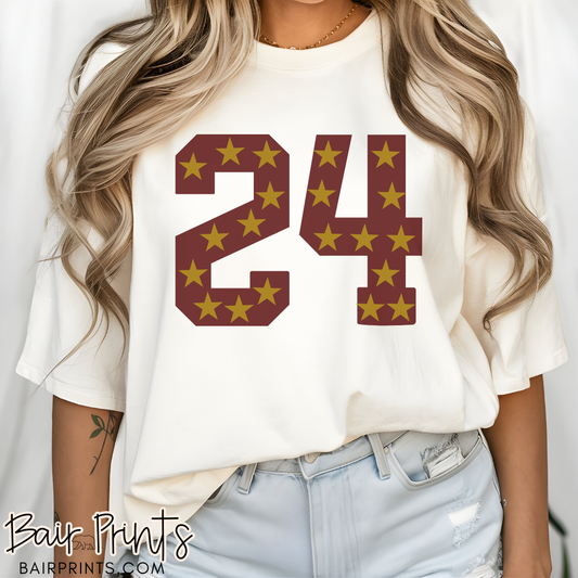 Custom Varsity Number Shirt with Stars