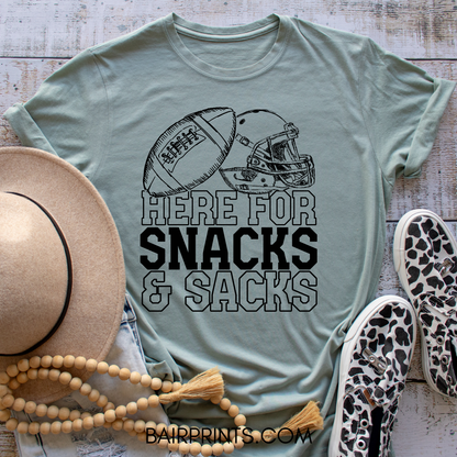 Here for the Snacks and Sacs T-Shirt