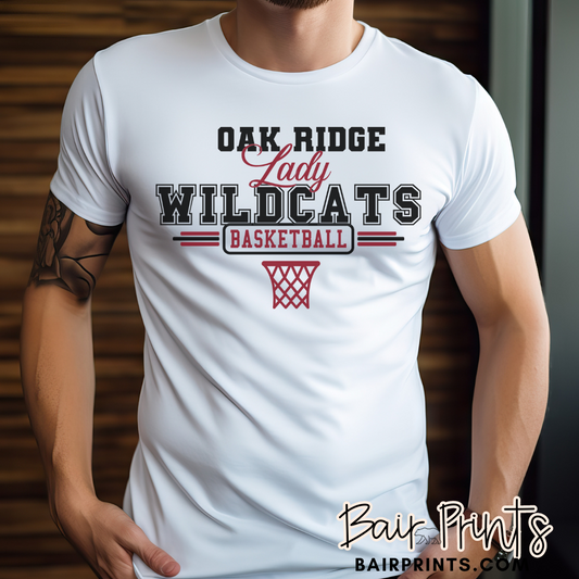 Oak Ridge Lady Wildcats Basketball with Goal Shirt