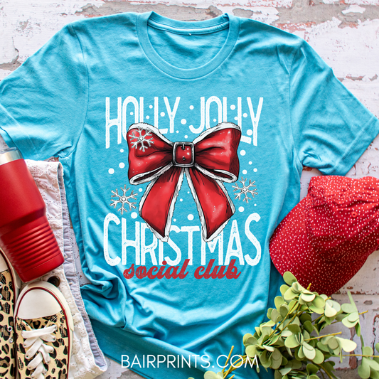 Holly Jolly Social Club DTG Printed Shirt