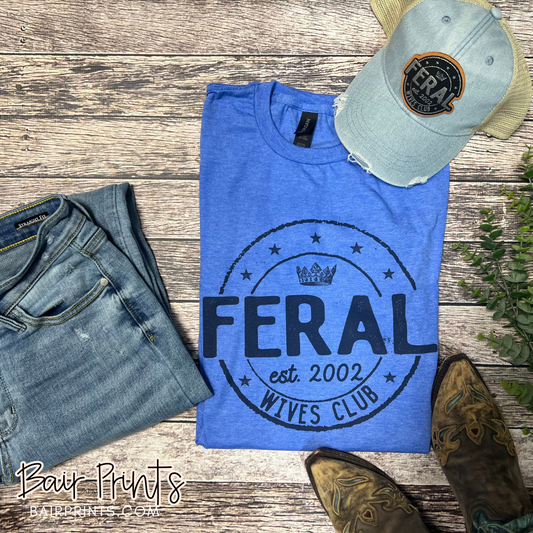 Feral Wives Club With Anniversary Year T-Shirt
