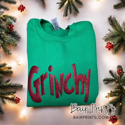 Grinchy Glitter Puff Shirt