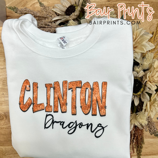 Clinton Dragons Orange Sparkle Shirt