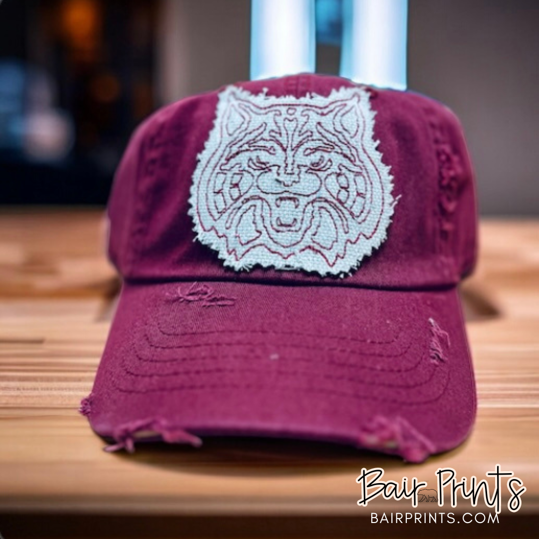Embroidered Wildcat Face Hat