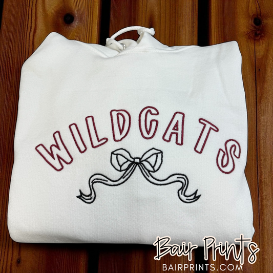 Embroidered Wildcats Bow Shirt