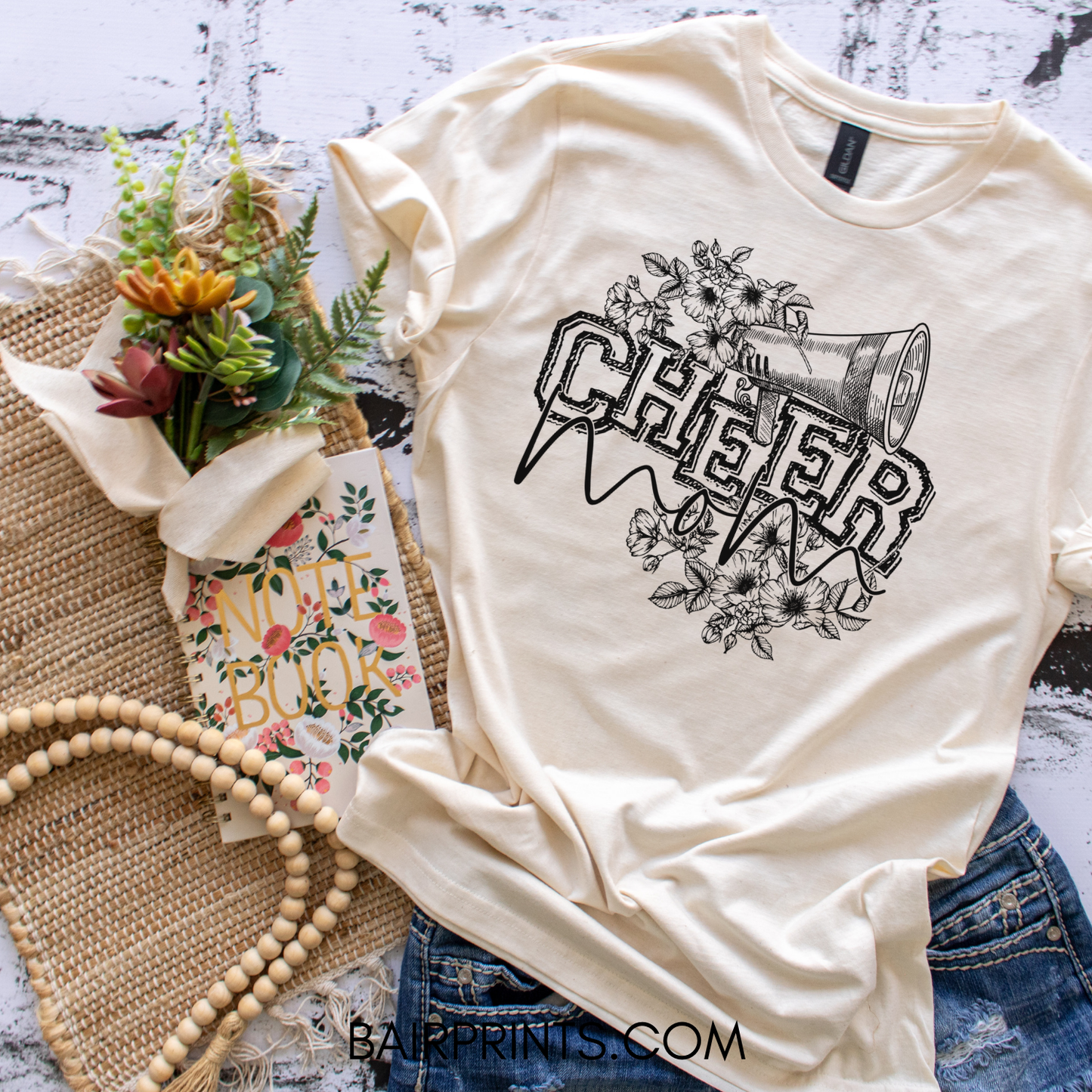 Floral Cheer Mom T-Shirt