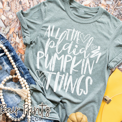 All the Plaid and Pumpkin Things Fall Tee