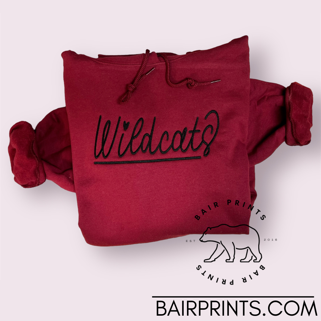 Hand Written Wildcats Embroidered Sweatshirt