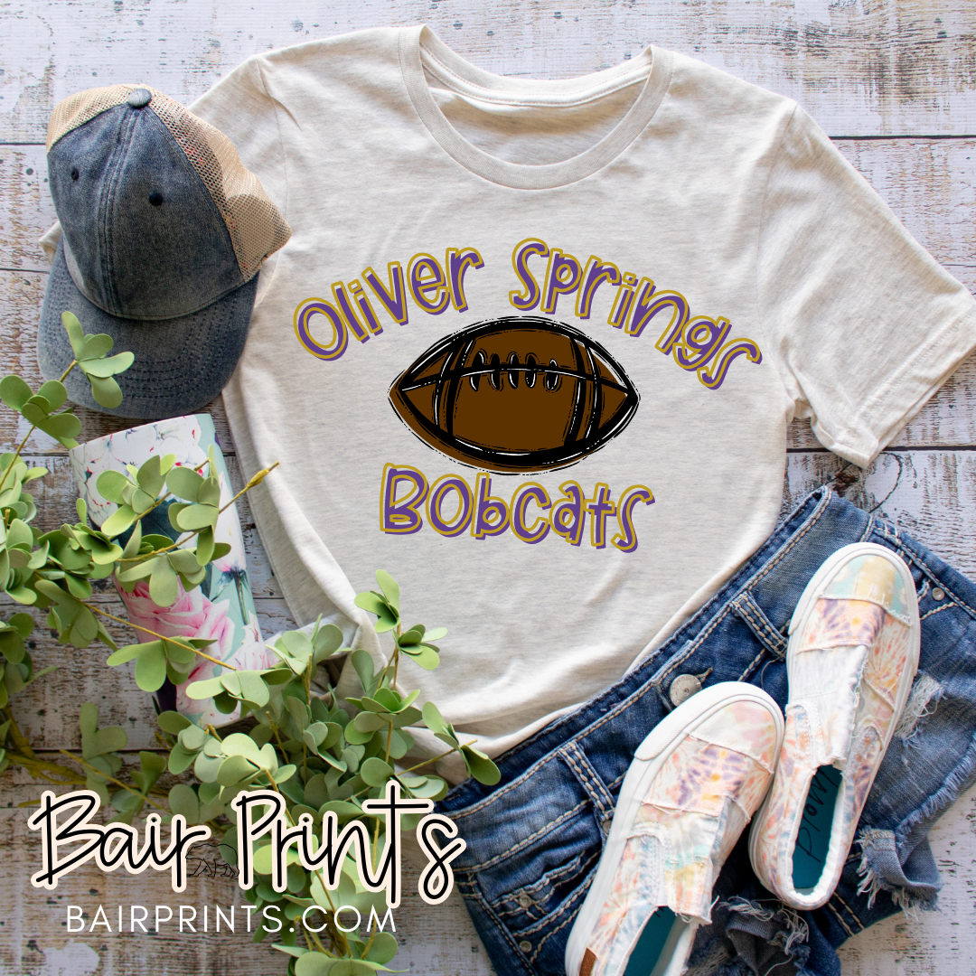 Oliver Springs Bobcats Football T-Shirt