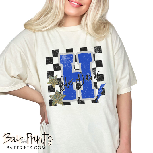 Check Grunge Harriman Blue Devils T-Shirt