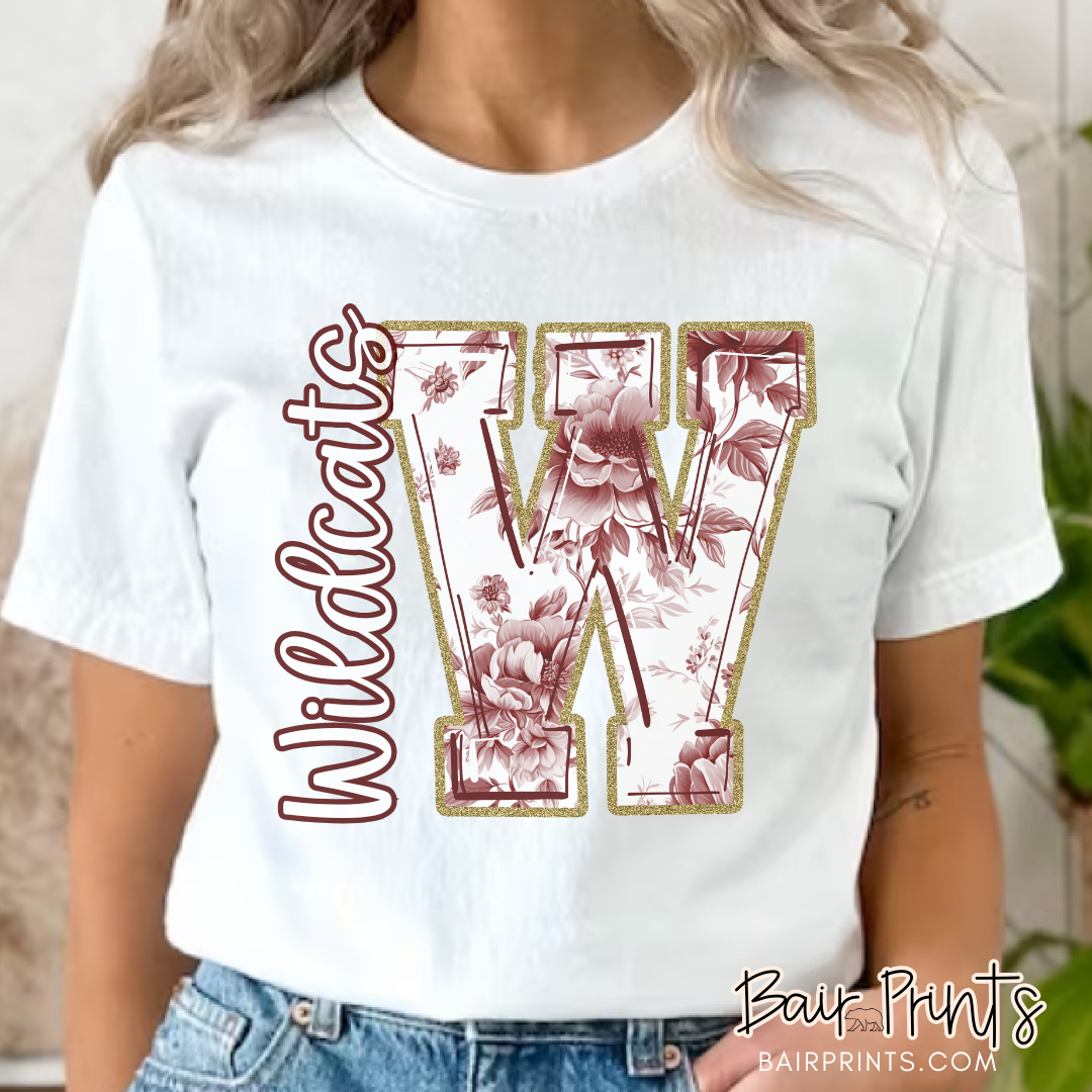 Wildcats Maroon Toile Graphic T-Shirt