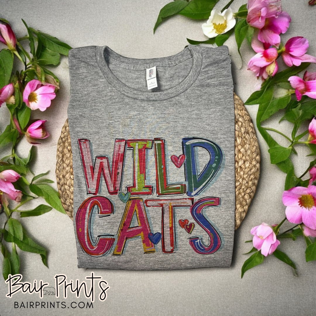 Wildcats In Cheery Alpha Graphic T-Shirt