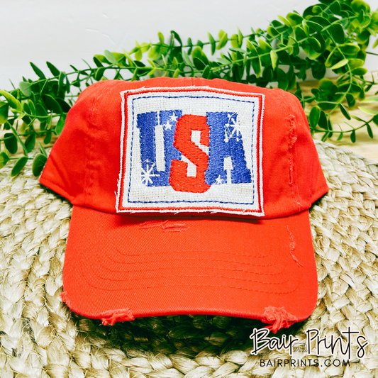 USA Distressed Baseball Hat