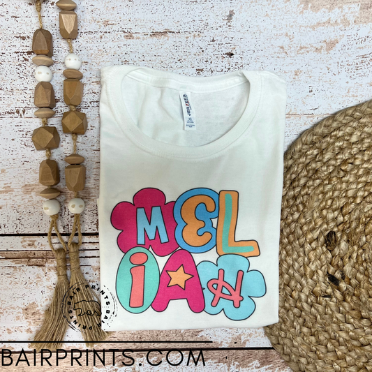 Kids Personalized Funky Name Design Tee Shirt