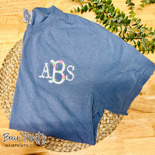 Pocket Embroidered Monogram Comfort Color