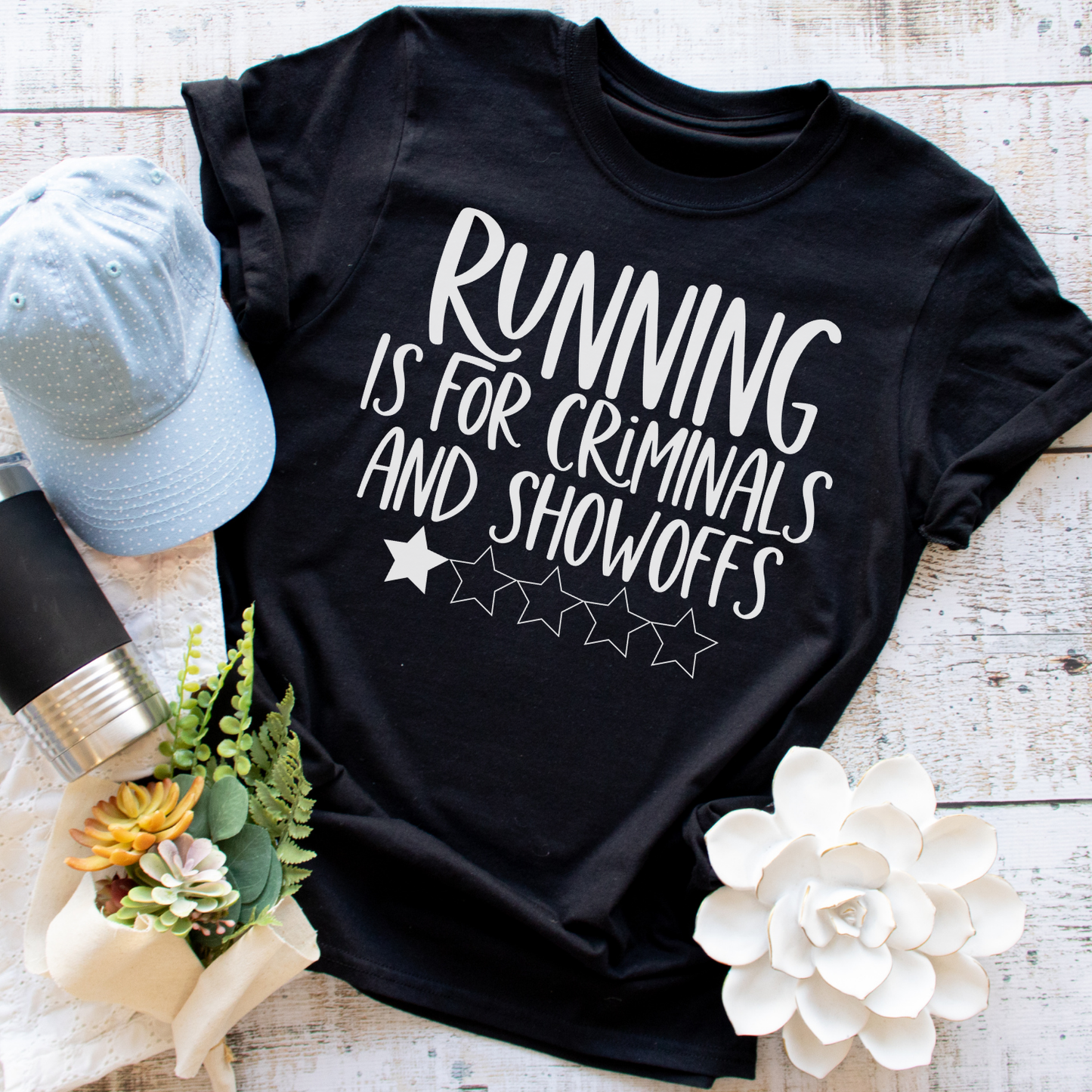 Running is For Criminals and Showoffs DTG Printed Tee