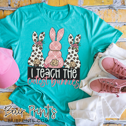 I Teach The Cutest  Bunnies DTF Printed Tee