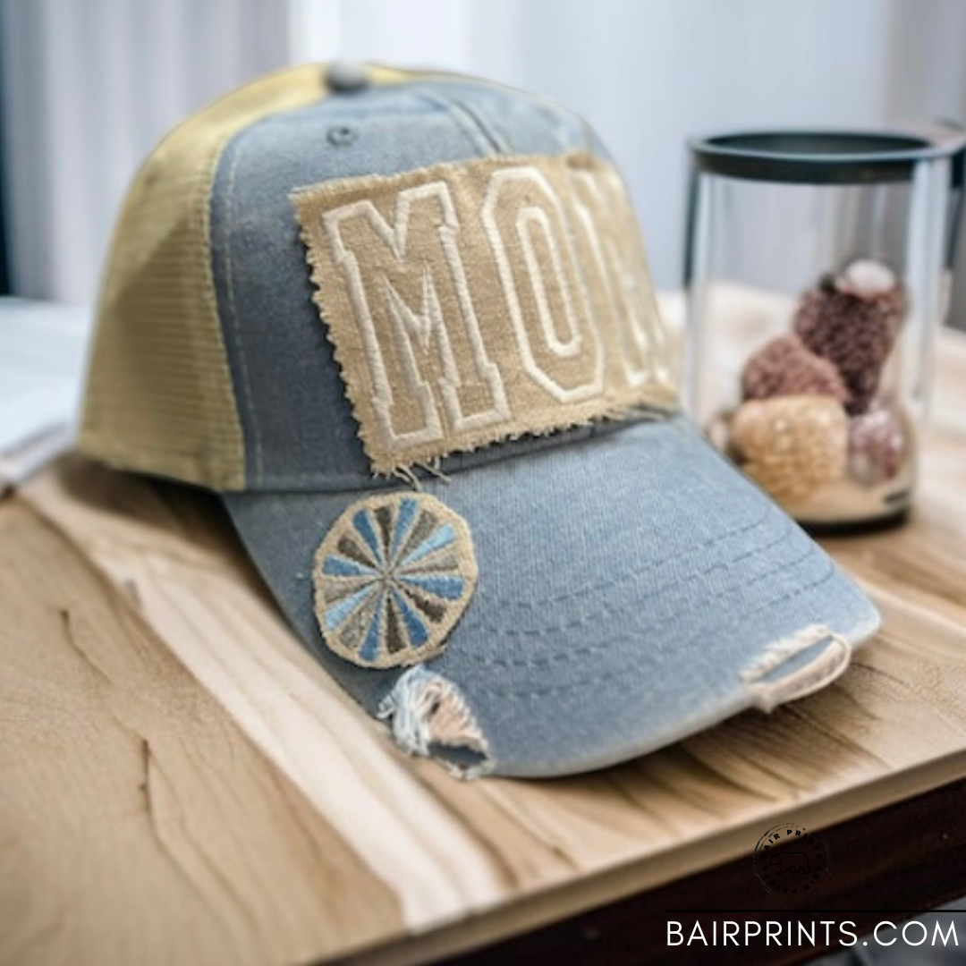 Mom Varsity Distressed Hat.