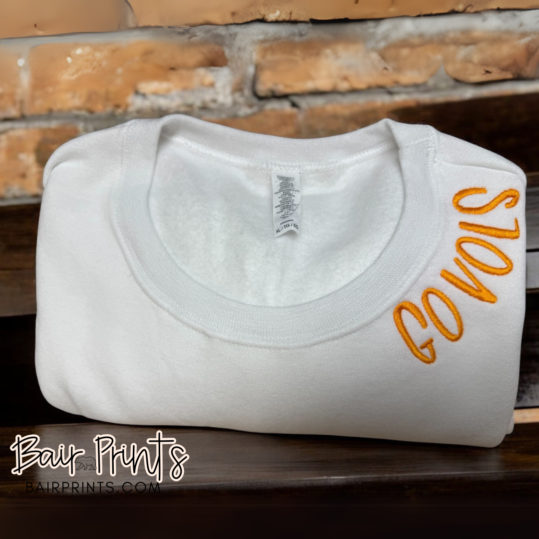 Embroidered Neckline Go Team Sweatshirt