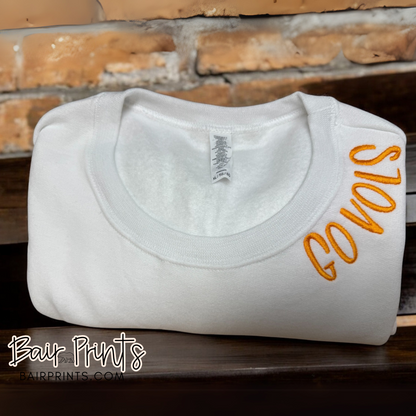 Embroidered Neckline Go Team Sweatshirt