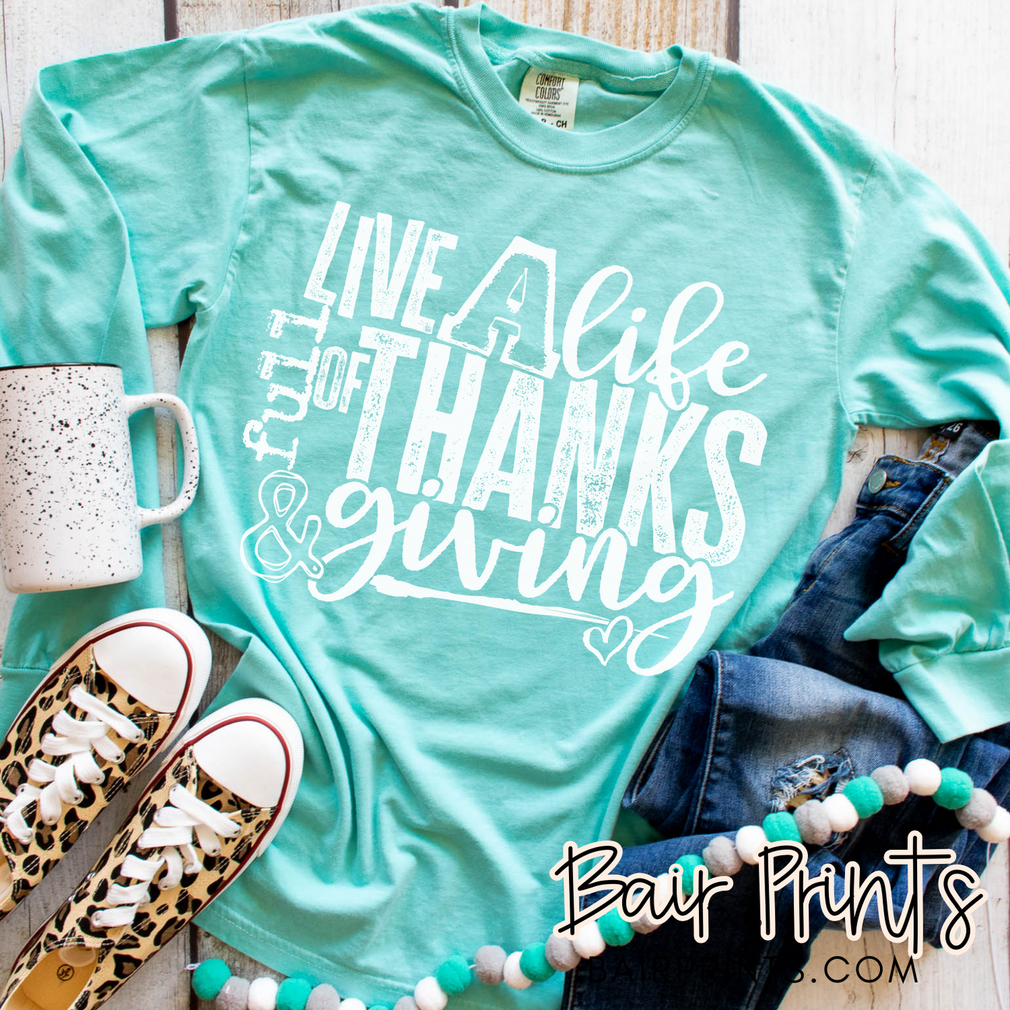 Live A Life Full of Thanks and Giving Screen Printed Tee