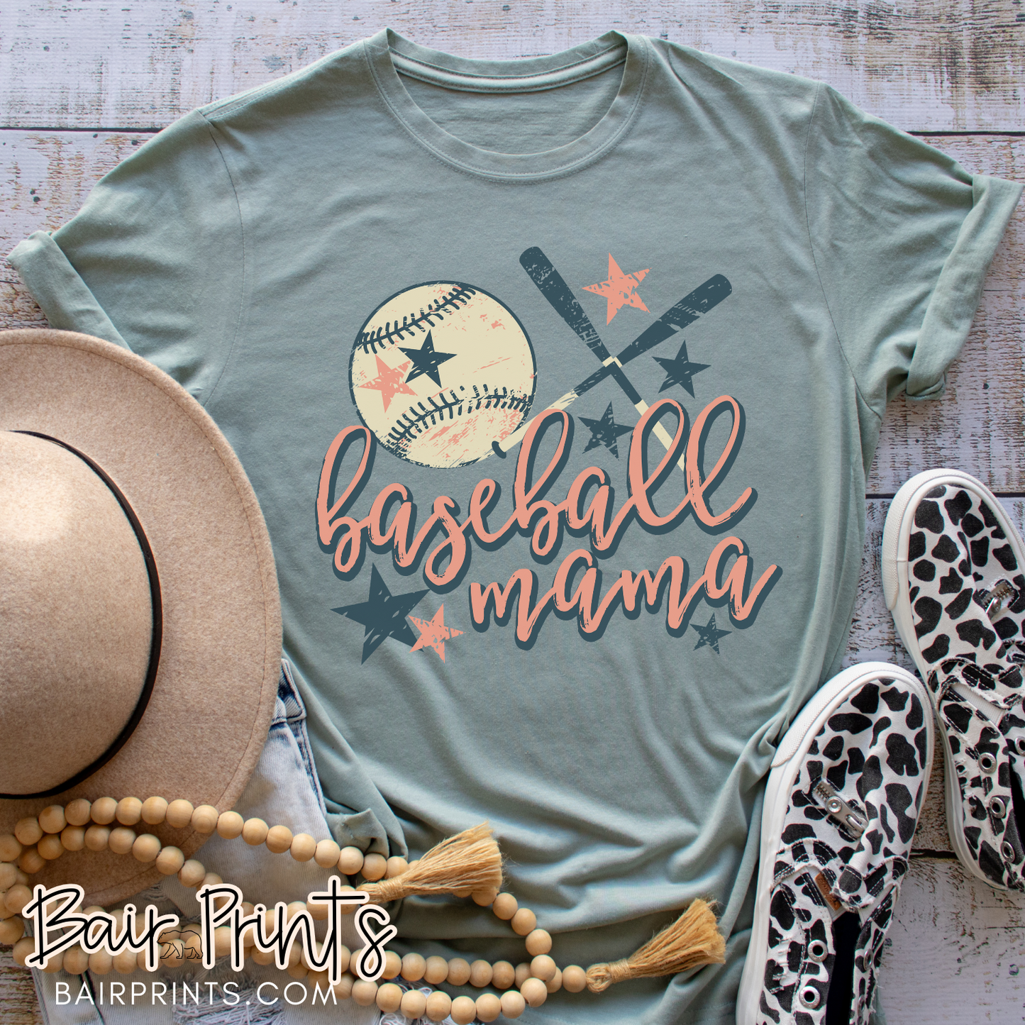 Retro Baseball Mama Graphic T-Shirt