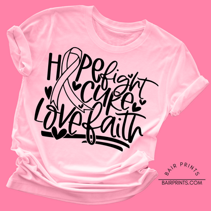 Hope Fight Cure Breast Cancer Awareness Shirt